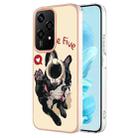 For Honor 200 Lite Global Electroplating Dual-side IMD Phone Case with Ring Holder(Lucky Dog) - 1