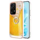 For Honor 200 Lite Global Electroplating Dual-side IMD Phone Case with Ring Holder(Draft Beer) - 1