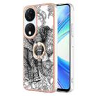 For Honor X7b 4G / 5G Electroplating Dual-side IMD Phone Case with Ring Holder(Totem Elephant) - 1