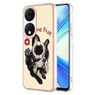 For Honor X7b 4G / 5G Electroplating Dual-side IMD Phone Case with Ring Holder(Lucky Dog) - 1