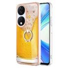 For Honor X7b 4G / 5G Electroplating Dual-side IMD Phone Case with Ring Holder(Draft Beer) - 1