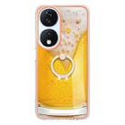 For Honor X7b 4G / 5G Electroplating Dual-side IMD Phone Case with Ring Holder(Draft Beer) - 2