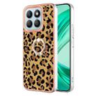 For Honor X8b Electroplating Dual-side IMD Phone Case with Ring Holder(Leopard Print) - 1