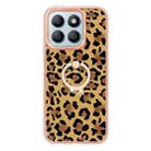 For Honor X8b Electroplating Dual-side IMD Phone Case with Ring Holder(Leopard Print) - 2