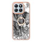 For Honor X8b Electroplating Dual-side IMD Phone Case with Ring Holder(Totem Elephant) - 2