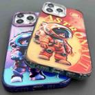 For iPhone 13 Engraved Colorful Astronaut Phone Case(Small Orange) - 6