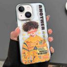 For iPhone 14 Engraved Colorful Cartoon Phone Case(Trendy Boy) - 1