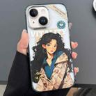 For iPhone 13 Engraved Colorful Cartoon Phone Case(Trendy Girl) - 1