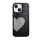 For iPhone 14 Plus Love Heart Diamond TPU Phone Case(Black) - 1