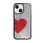 For iPhone 14 Plus Love Heart Diamond TPU Phone Case(Silver) - 1