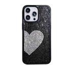 For iPhone 14 Pro Max Love Heart Diamond TPU Phone Case(Black) - 1