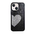 For iPhone 15 Love Heart Diamond TPU Phone Case(Black) - 1