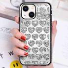 For iPhone 14 Plus Love Hearts Diamond Mirror TPU Phone Case(Silver) - 1