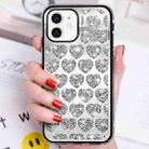 For iPhone 11 Love Hearts Diamond Mirror TPU Phone Case(Silver) - 1