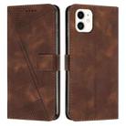 For iPhone 11 Dream Triangle Leather Phone Case with Lanyard(Brown) - 1