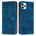 For iPhone 11 Pro Dream Triangle Leather Phone Case with Lanyard(Blue) - 1