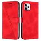 For iPhone 11 Pro Dream Triangle Leather Phone Case with Lanyard(Red) - 1