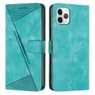 For iPhone 11 Pro Dream Triangle Leather Phone Case with Lanyard(Green) - 1