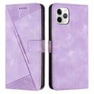 For iPhone 11 Pro Max Dream Triangle Leather Phone Case with Lanyard(Purple) - 1