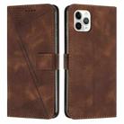 For iPhone 11 Pro Max Dream Triangle Leather Phone Case with Lanyard(Brown) - 1