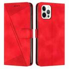 For iPhone 12 / 12 Pro Dream Triangle Leather Phone Case with Lanyard(Red) - 1