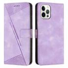 For iPhone 12 / 12 Pro Dream Triangle Leather Phone Case with Lanyard(Purple) - 1