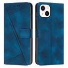 For iPhone 13 Dream Triangle Leather Phone Case with Lanyard(Blue) - 1
