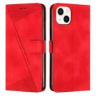 For iPhone 13 Dream Triangle Leather Phone Case with Lanyard(Red) - 1