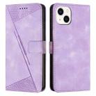 For iPhone 13 Dream Triangle Leather Phone Case with Lanyard(Purple) - 1