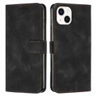 For iPhone 13 Dream Triangle Leather Phone Case with Lanyard(Black) - 1