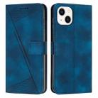 For iPhone 13 mini Dream Triangle Leather Phone Case with Lanyard(Blue) - 1