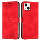 For iPhone 13 mini Dream Triangle Leather Phone Case with Lanyard(Red) - 1