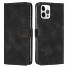 For iPhone 13 Pro Max Dream Triangle Leather Phone Case with Lanyard(Black) - 1