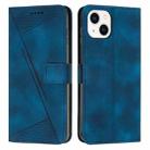 For iPhone 14 Dream Triangle Leather Phone Case with Lanyard(Blue) - 1