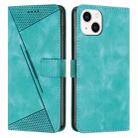 For iPhone 14 Dream Triangle Leather Phone Case with Lanyard(Green) - 1