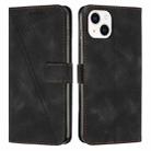 For iPhone 14 Dream Triangle Leather Phone Case with Lanyard(Black) - 1