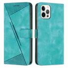 For iPhone 14 Pro Max Dream Triangle Leather Phone Case with Lanyard(Green) - 1