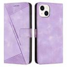 For iPhone 15 Dream Triangle Leather Phone Case with Lanyard(Purple) - 1
