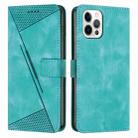 For iPhone 15 Pro Dream Triangle Leather Phone Case with Lanyard(Green) - 1