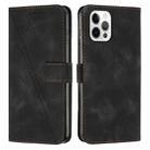 For iPhone 15 Pro Dream Triangle Leather Phone Case with Lanyard(Black) - 1