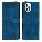 For iPhone 15 Pro Max Dream Triangle Leather Phone Case with Lanyard(Blue) - 1
