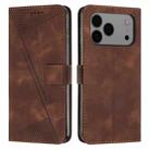 For iPhone 17 Pro Max Dream Triangle Leather Phone Case with Lanyard(Brown) - 1