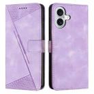For iPhone 17 Dream Triangle Leather Phone Case with Lanyard(Purple) - 1