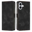For iPhone 17 Dream Triangle Leather Phone Case with Lanyard(Black) - 1