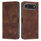 For iPhone 17 Air Dream Triangle Leather Phone Case with Lanyard(Brown) - 1