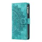 For iPhone 12 / 12 Pro Multi-Card Totem Zipper Leather Phone Case(Green) - 2