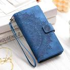 For iPhone 16 Pro Max Multi-Card Totem Zipper Leather Phone Case(Blue) - 2