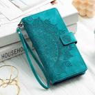 For iPhone 16 Pro Multi-Card Totem Zipper Leather Phone Case(Green) - 2