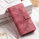 For iPhone 16 Pro Multi-Card Totem Zipper Leather Phone Case(Pink) - 2