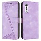 For LG Velvet / G9 Dream Triangle Leather Phone Case with Lanyard(Purple) - 1